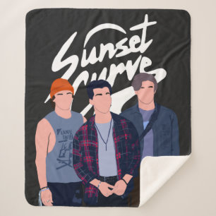 Cobertor Sherpa Curva Sunset minimalista estilo 90