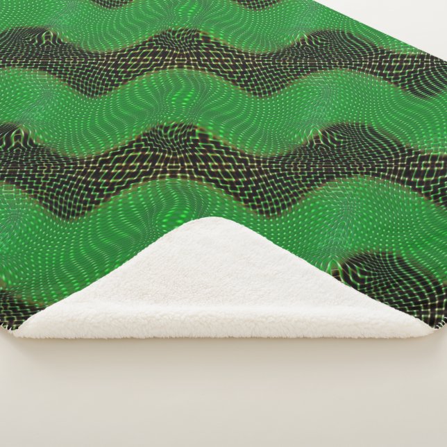 Cobertor Sherpa Curva verde e pontos claros sobre fundo escuro (3/4)