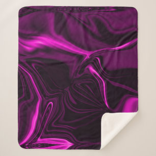 Cobertor Sherpa Curvas cor-de-rosa ou roxas sobre fundo roxo escur