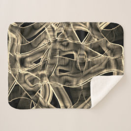 Cobertor Sherpa Curvas semelhantes a fita, caquis ou linhas beges