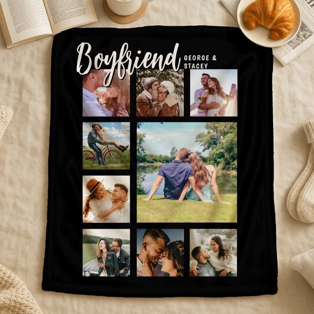Cobertor Sherpa Custom Boyfriend Photo Collage (Criador carregado)