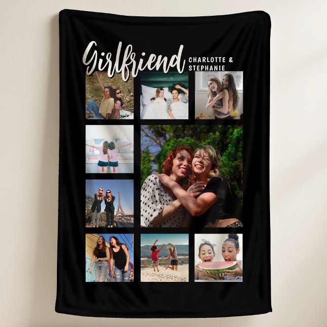 Cobertor Sherpa Custom Girlfriend Photo Collage (Criador carregado)