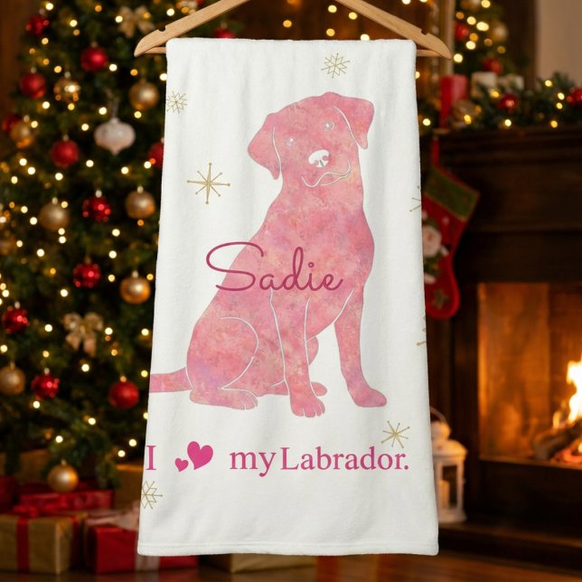 Cobertor Sherpa Custom Labrador Retriever Christmas Rose Red (Criador carregado)