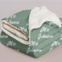 Cobertor Sherpa Custom Mr & Mrs Newlywed Blanket for Bride & Groom
