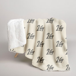 Cobertor Sherpa Custom Name Cozy Winter Blanket for Women or Kids