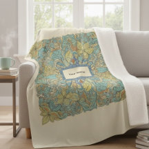 Custom Name Luxury Zentangle Sherpa Blanket