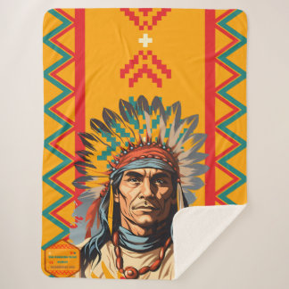 Cobertor Sherpa Custom Native American Tribal Family Name Blanket