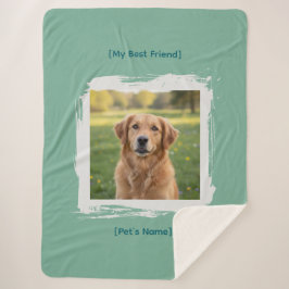 Cobertor Sherpa Custom Pet Photo & Name
