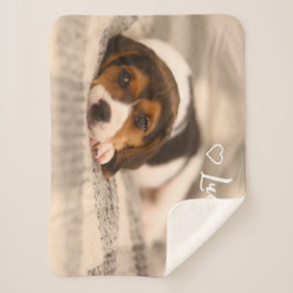 Cobertor Sherpa Custom Pet Photo & Name Sherpa Blanket