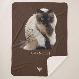 Cobertor Sherpa Custom Photo Cat Memorial Sherpa Blanket