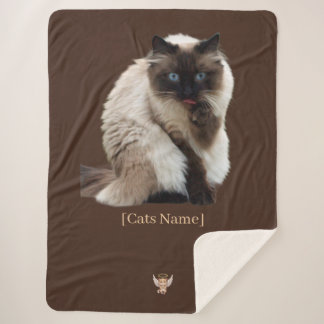 Cobertor Sherpa Custom Photo Cat Memorial Sherpa Blanket