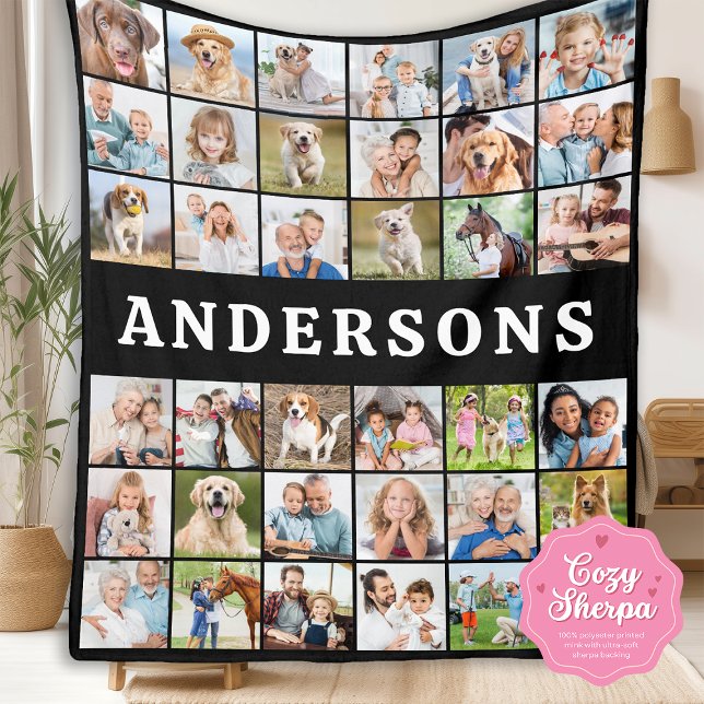 Cobertor Sherpa Custom Photo Collage 36 Personalized Modern Family (Criador carregado)