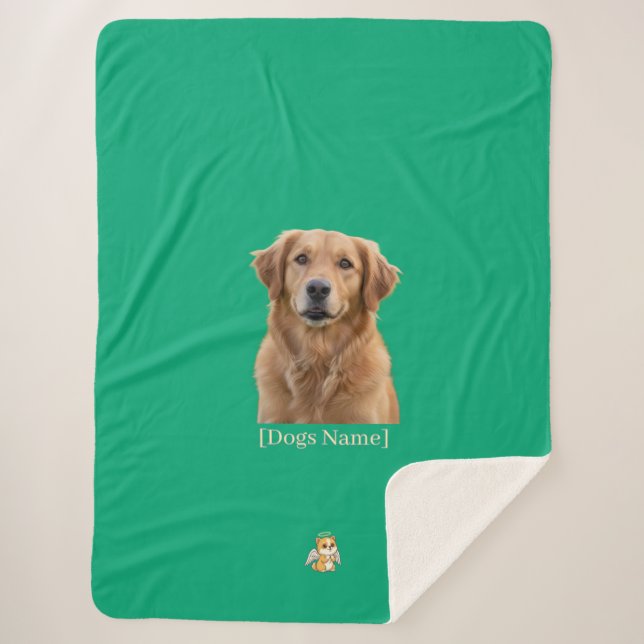 Cobertor Sherpa Custom Photo Dog Memorial Sherpa Blanket (Frente)