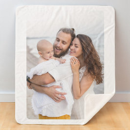 Cobertor Sherpa Custom Rounded Corner Photo Family
