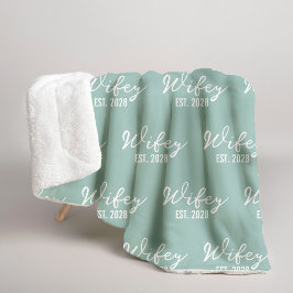 Cobertor Sherpa Custom Sage Sherpa Blanket for Wifey & Hubby Gift