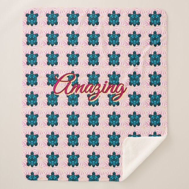 Cobertor Sherpa Custom turtle pattern Sherpa Blanket (Frente)