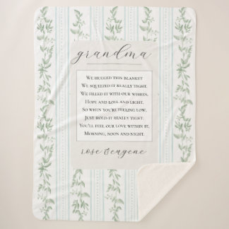 Cobertor Sherpa Custom Vintage Gift to Grandma Nana from Grandkids