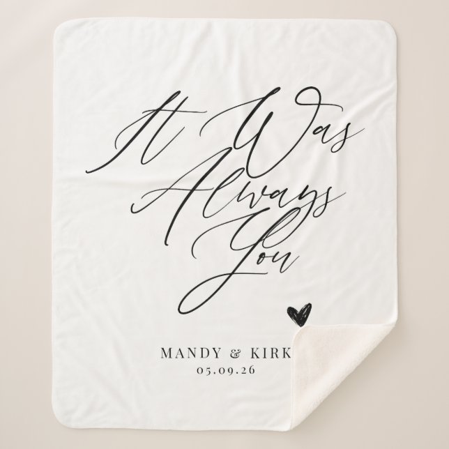 Cobertor Sherpa Custom Wedding Gift for Couple – Anniversary  (Frente)