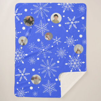 Cobertor Sherpa Customizable Snowflake Flurry Sherpa Blanket