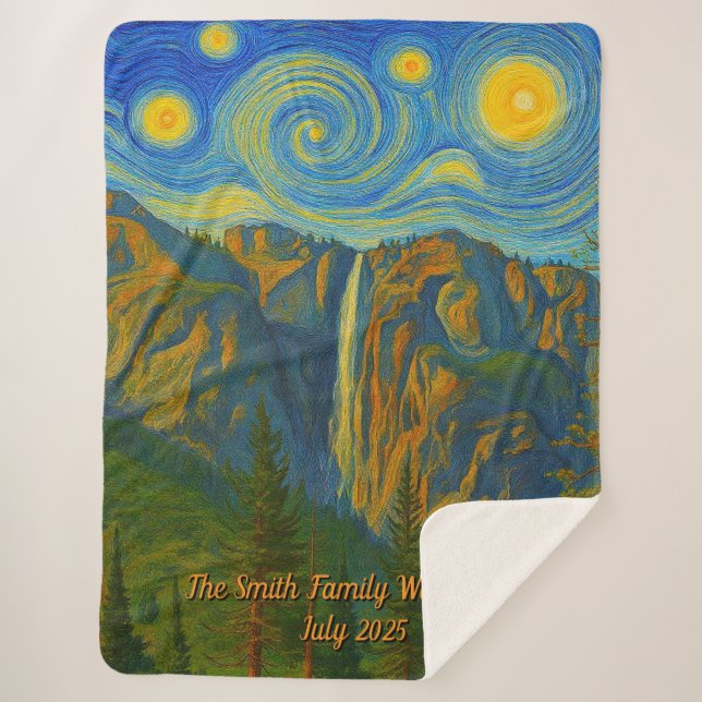 Cobertor Sherpa Customize van Gogh Yosemite Valley Family Vacation (Frente)