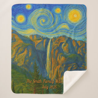 Cobertor Sherpa Customize van Gogh Yosemite Valley Family Vacation