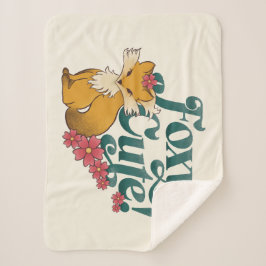 Cobertor Sherpa Cuta Foxy com Flores