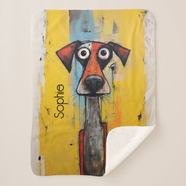 Cobertor Sherpa Cute Doggie Personalizado (Frente)