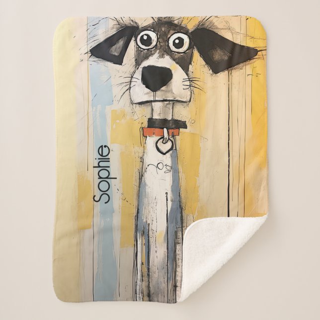 Cobertor Sherpa Cute Doggie Personalizado (Frente)