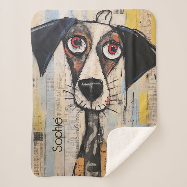 Cobertor Sherpa Cute Doggie Personalizado (Frente)