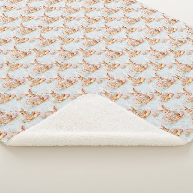 Cobertor Sherpa Cute Easter Bunny Sherpa Blanket (3/4)