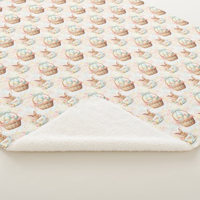 Cobertor Sherpa Cute Easter Easter Bunny Sherpa Blanket (3/4)