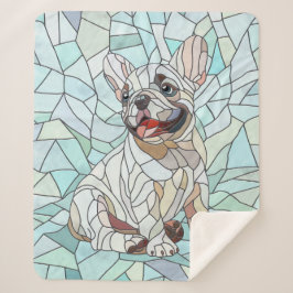 Cobertor Sherpa Cute French Bulldog Puppy - mosaico pastel