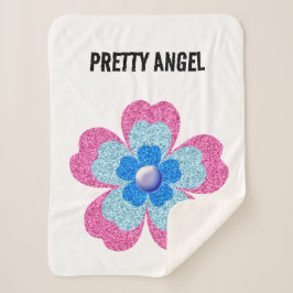 Cobertor Sherpa Cute glitter floral blooming garden 