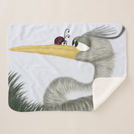 Cobertor Sherpa Cute Heron e Ladybug