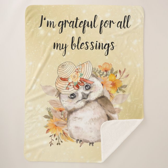 Cobertor Sherpa Cute owl Farmhouse romantic wallpaper (Frente)