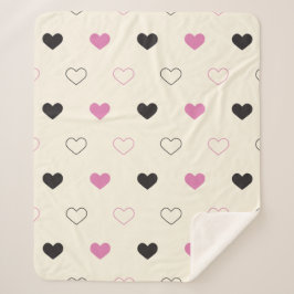 Cobertor Sherpa Cute Simple Heart Pattern