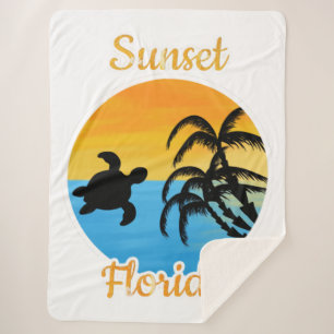 Cobertor Sherpa Cute Sunset in Florida