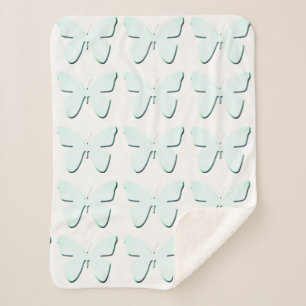 Cobertor Sherpa Cyan Butterflies Sherpa Blanket