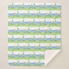 Cobertor Sherpa Cyan Lighthouse Sherpa Blanket
