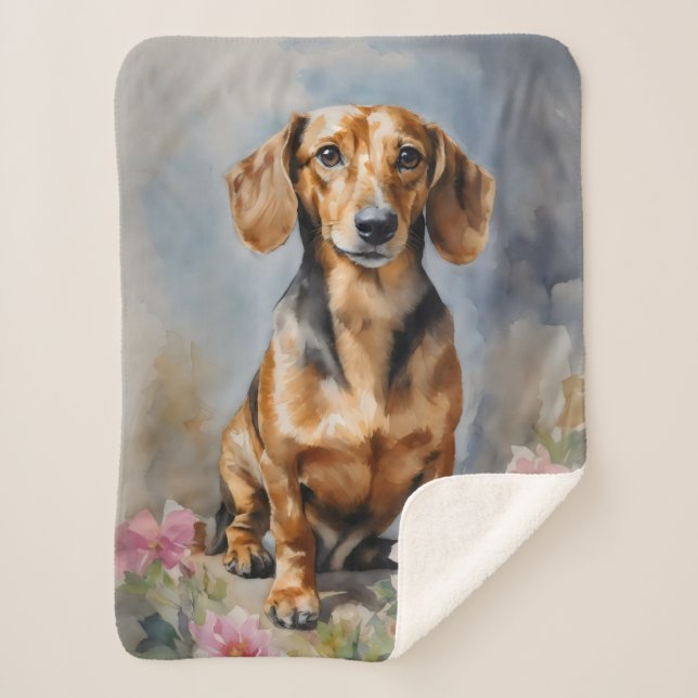 Cobertor Sherpa Dachshund Artsy (Frente)