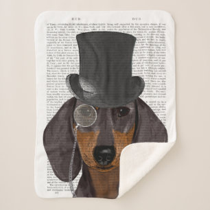 Cobertor Sherpa Dachshund, Chapéu Formal e Chapéu