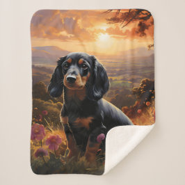 Cobertor Sherpa Dachshund Em Dusk