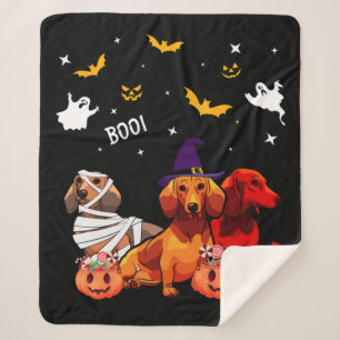 Cobertor Sherpa Dachshund Halloween Dog Lover