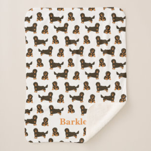 Cobertor Sherpa Dachshund Personalizado Blanket - Cachorro