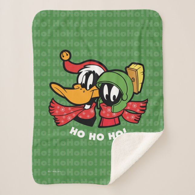 Cobertor Sherpa DAFFY DUCK™ & MARVIN MARTIAN™ "Ho Ho Ho!" (Frente)