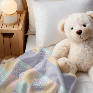 Cobertor Sherpa Daisy Dream Pastel Patchwork