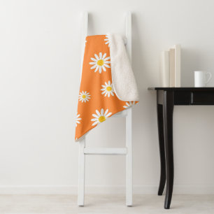 Cobertor Sherpa Daisy Meadows Orange