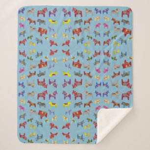 Cobertor Sherpa Dala Horses