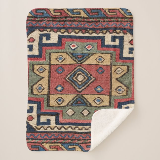 Cobertor Sherpa Dallas - Estrela Solitária Azul-Vermelha Ocidental (Frente)