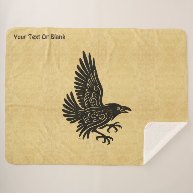 Cobertor Sherpa Dançando Norse Raven (Frente (Horizontal))